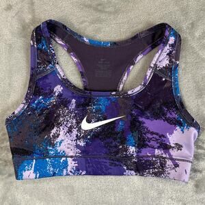 Nike Dri-Fit Sports Bra Purple Blue Pattern Womens XS